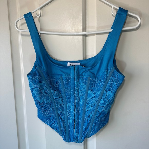 Princess Polly Lace Cadell Corset Top Blue Sleeveless‎ Party Clubwear Size 4 - Picture 2 of 7